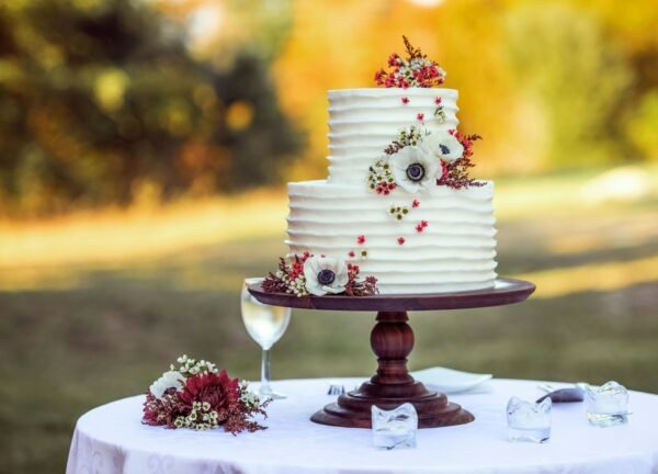 Gold-Accent Four-Tier Cake