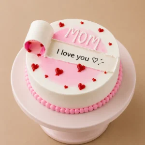 Mom's Love Scroll Designer Cake