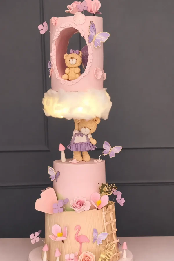 Magical Butterfly Bear Cake
