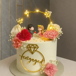 Blooming Proposal Engagement Cake