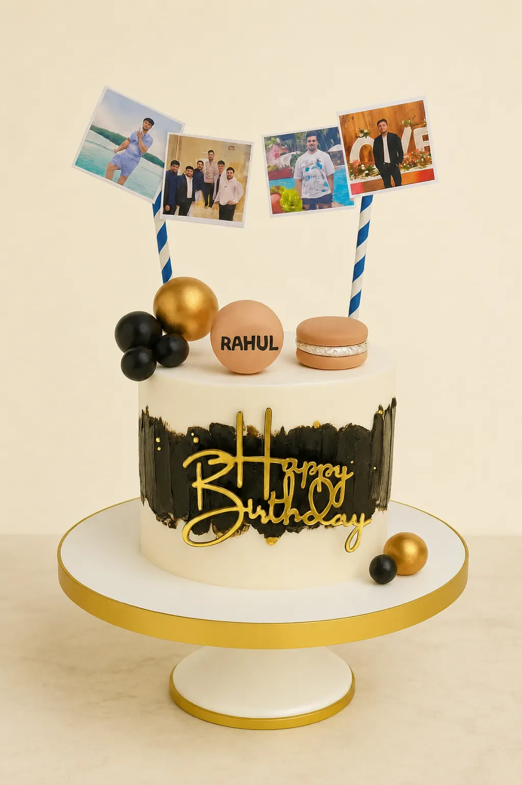 Black & Gold Photo Cake
