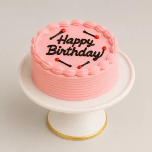 Sweet Pink Birthday Cake