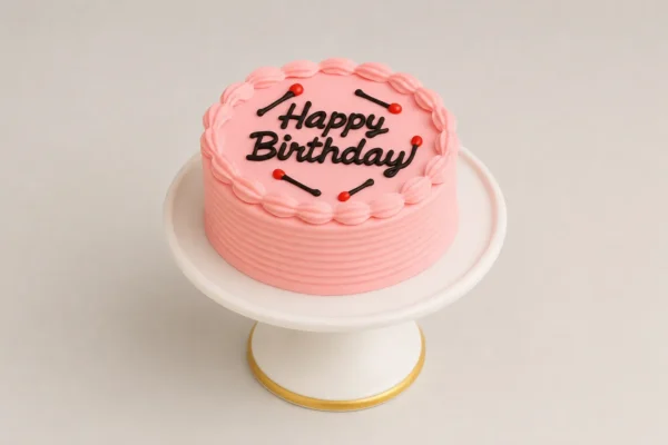 Sweet Pink Birthday Cake