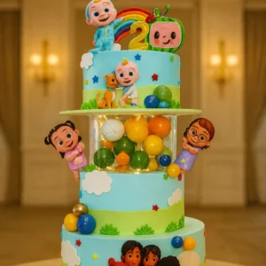 Cocomelon Theme Birthday Cake