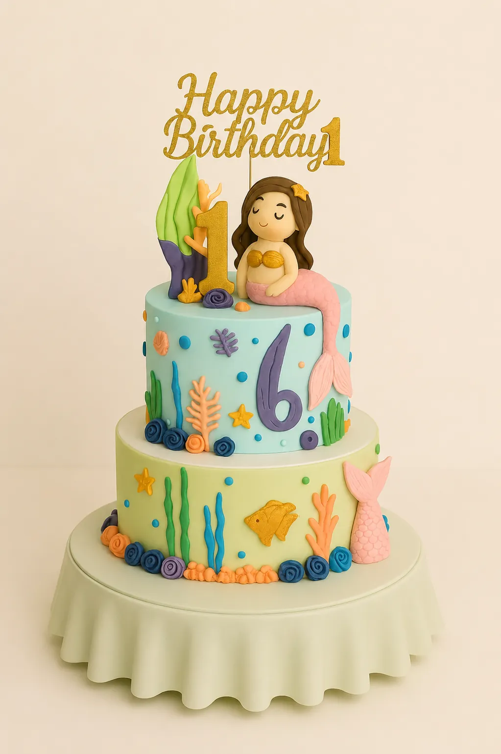 Mermaid Theme Birthday Cake