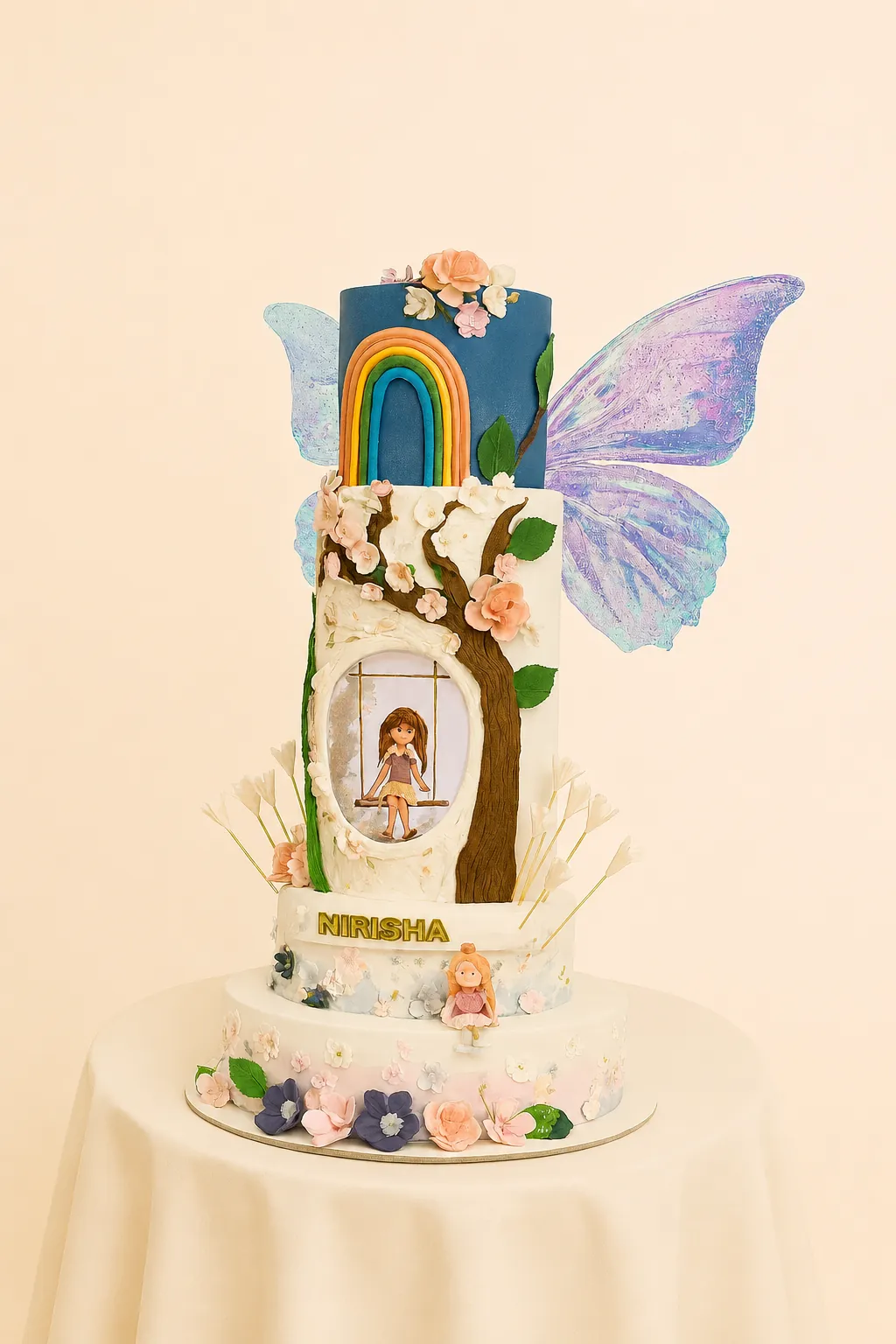 Rainbow Butterfly Fantasy Cake