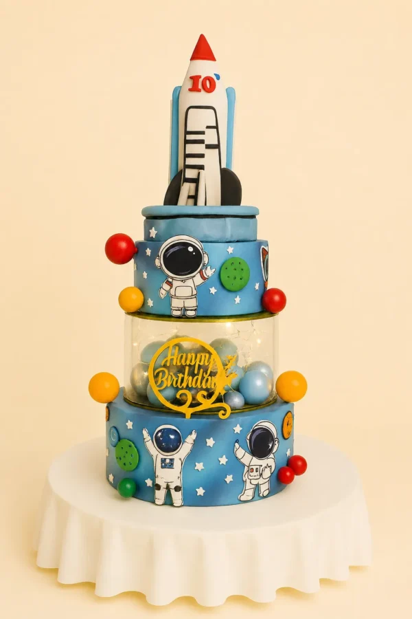 Rocket Space Theme Birthday Cake