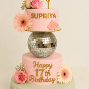 Ballet & Flowers Pink Birthday Cake