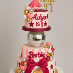 Barbie Theme Revolving Birthday Cake