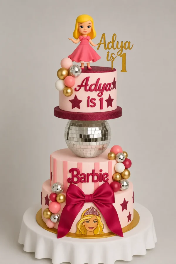 Barbie Theme Revolving Birthday Cake