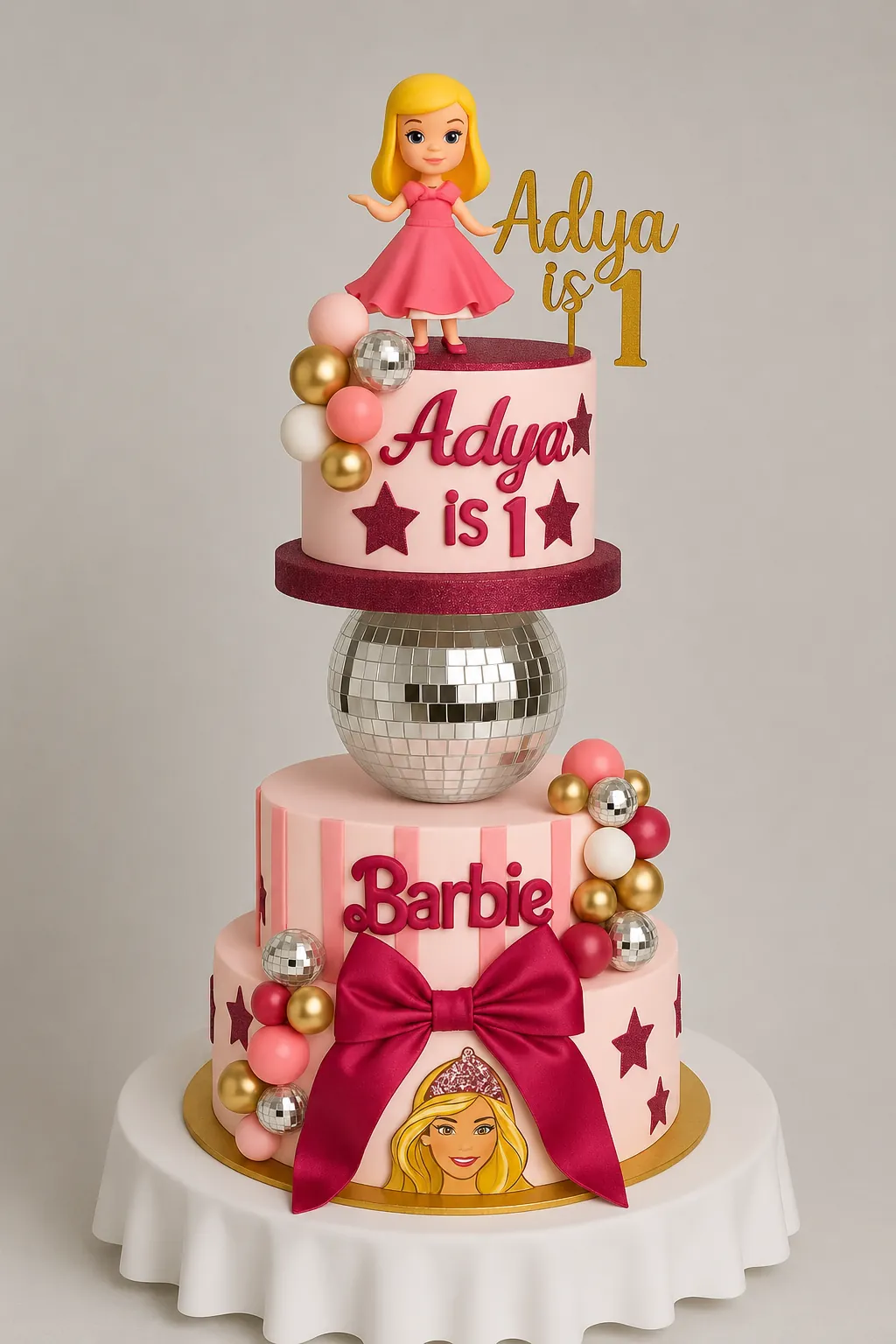 Barbie Theme Revolving Birthday Cake