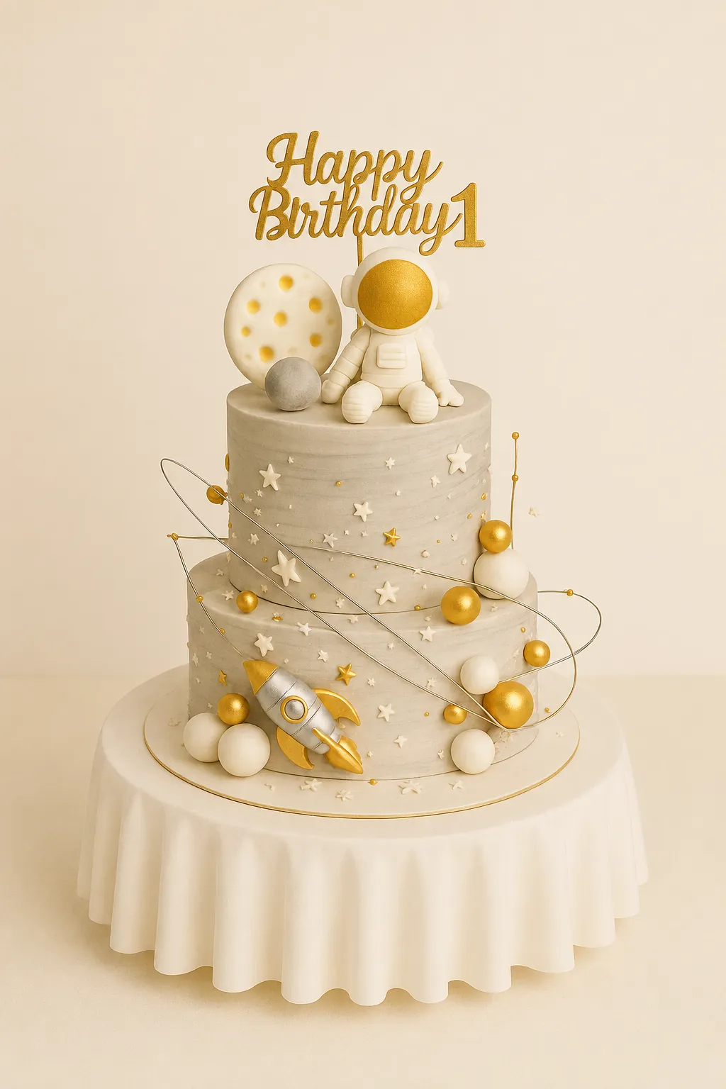 Space Theme Astronaut Cake