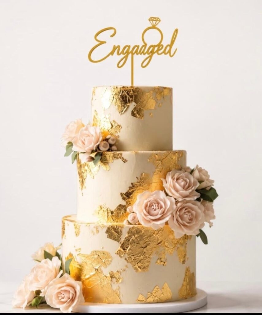 Engagement Designer Cake (Floral) - Old School Truffle