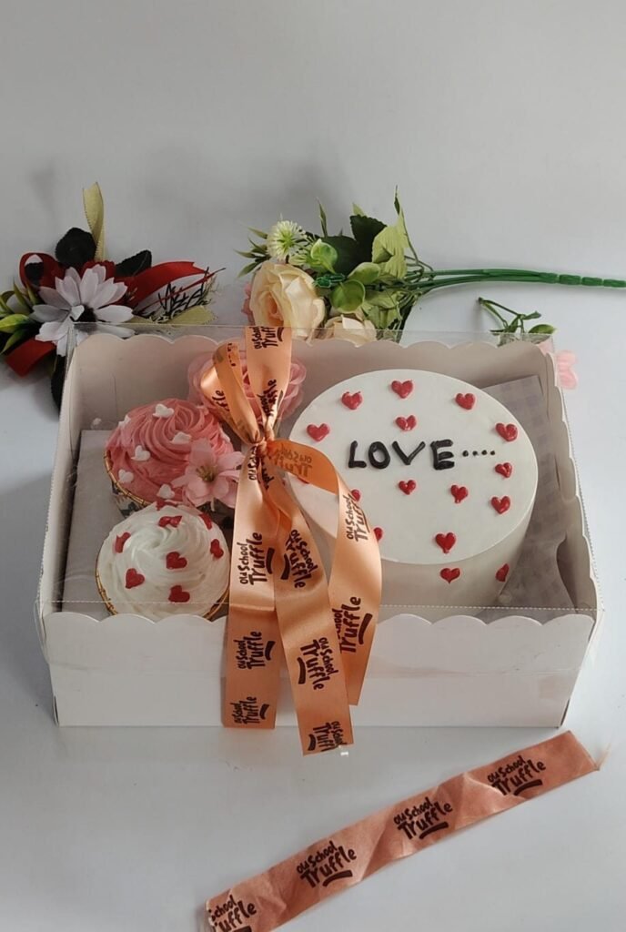 Floral Cake & Hamper Arrangement - Old School Truffle