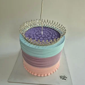 Girls’ Birthday Cake – Pastel Crown
