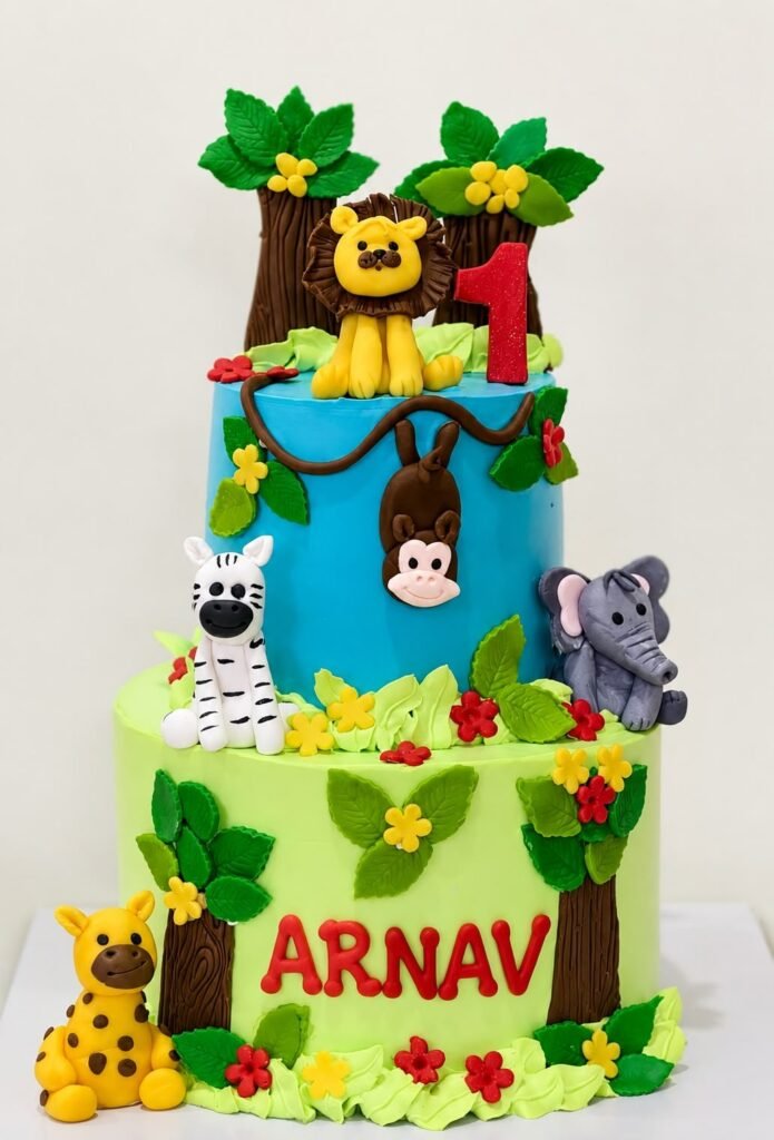 Jungle Theme Cake (Design 1) - Old School Truffle