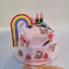 Rainbow Makeup Theme Cake - Old School Truffle