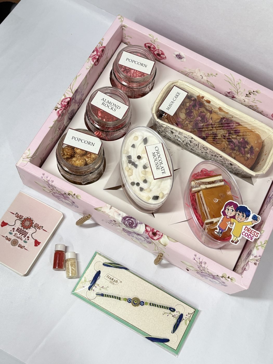 Rakhi Premium Pink Assorted Hamper - Old School Truffle