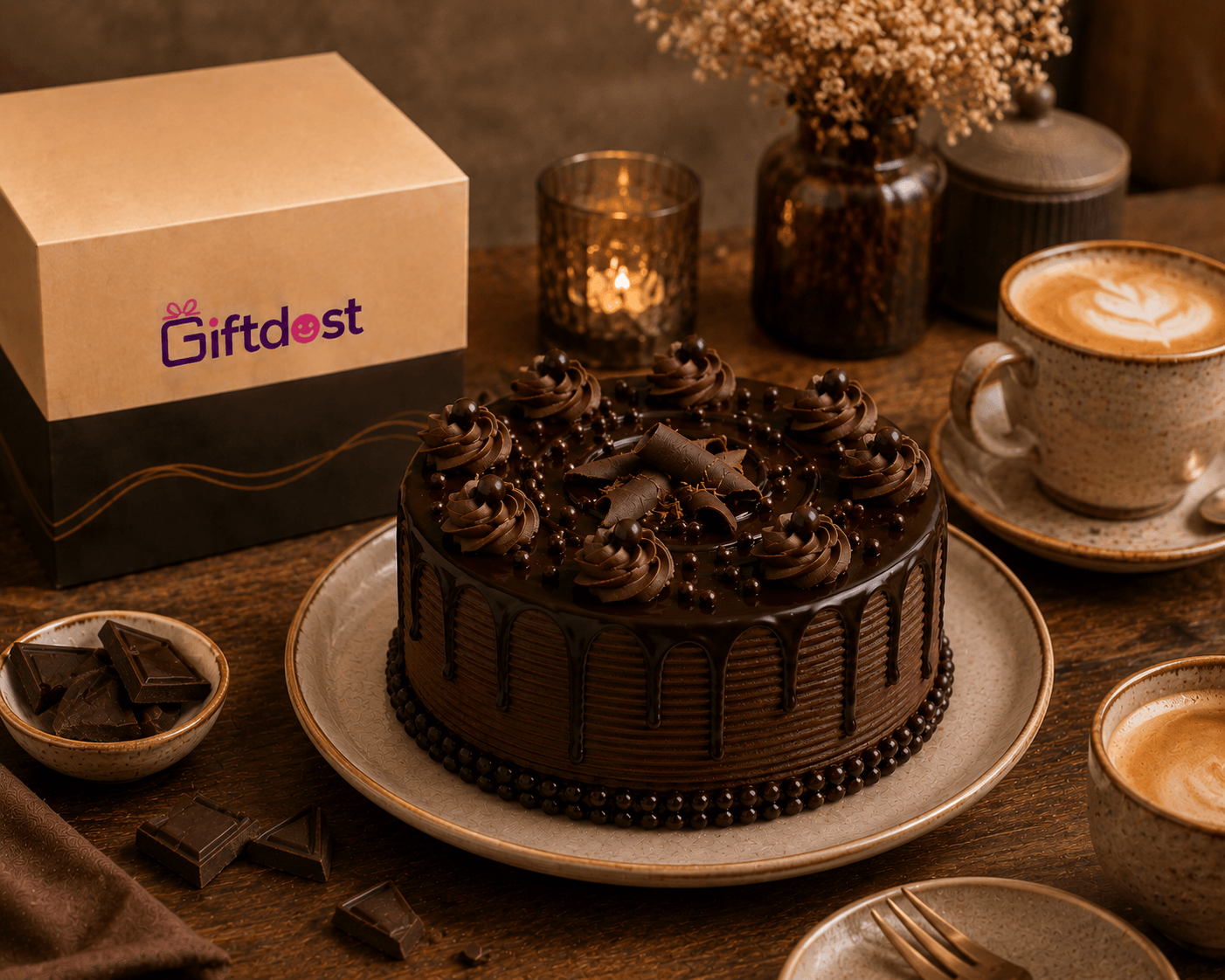 Midnight Chocolate Velvet Cake - Old School Truffle cake design
