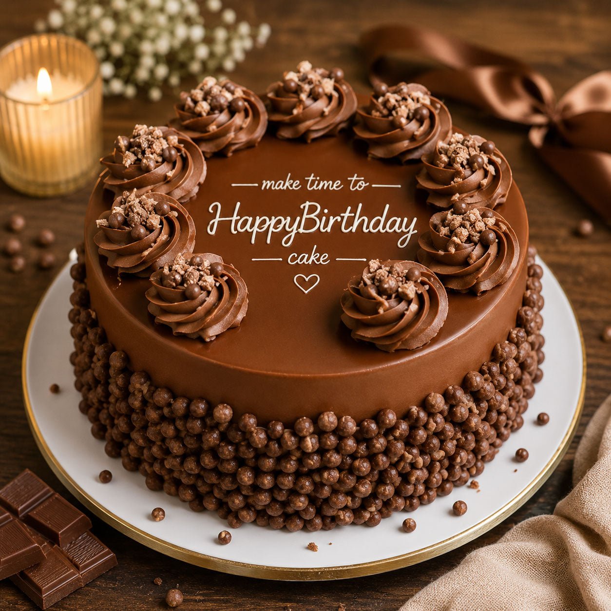 Chocolate Bliss Birthday Cake - Old School Truffle cake design