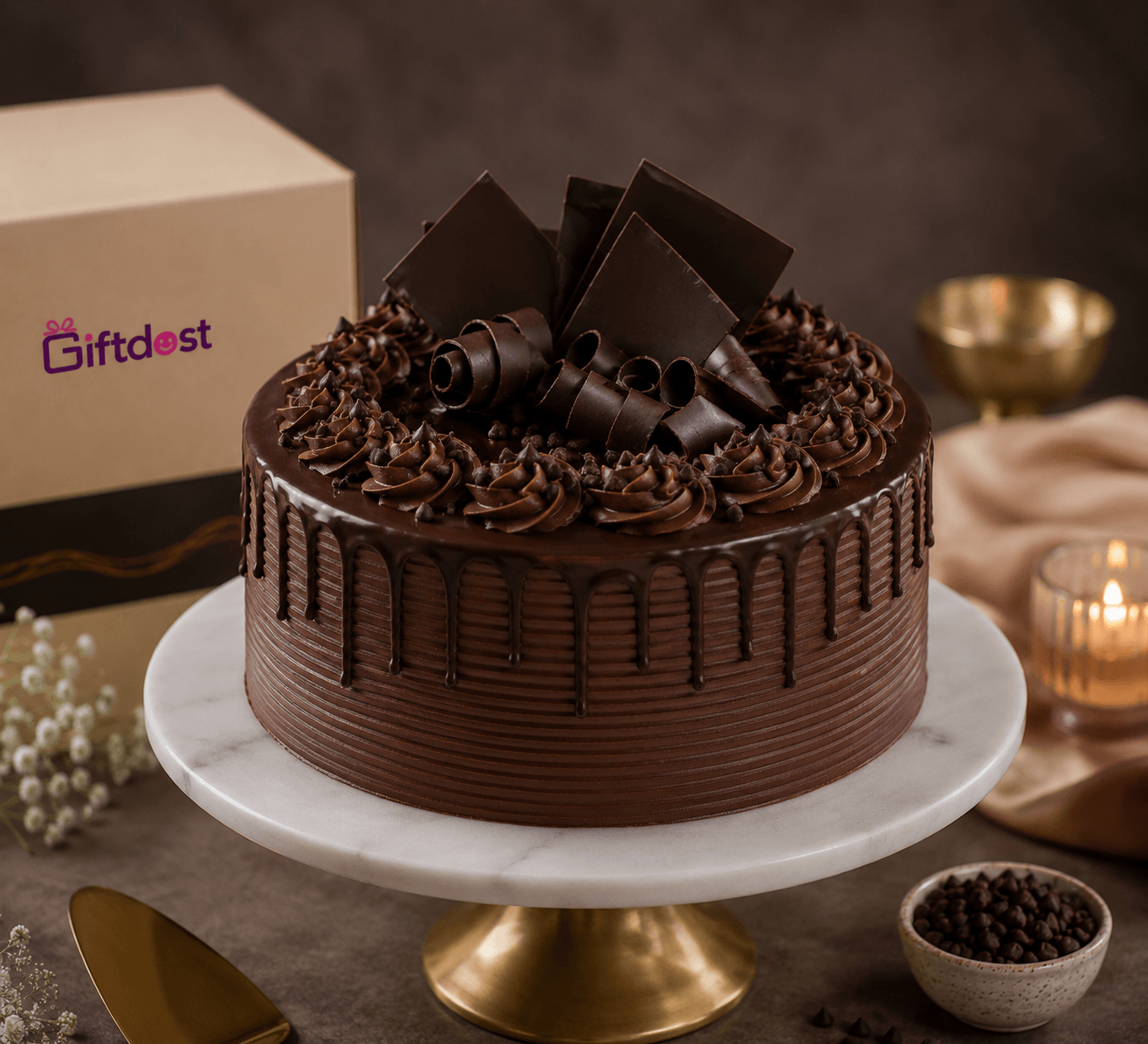 Midnight Choco Indulgence Cake - Old School Truffle cake design