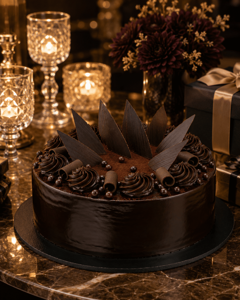 Midnight Chocolate Truffle Cake - Old School Truffle cake design