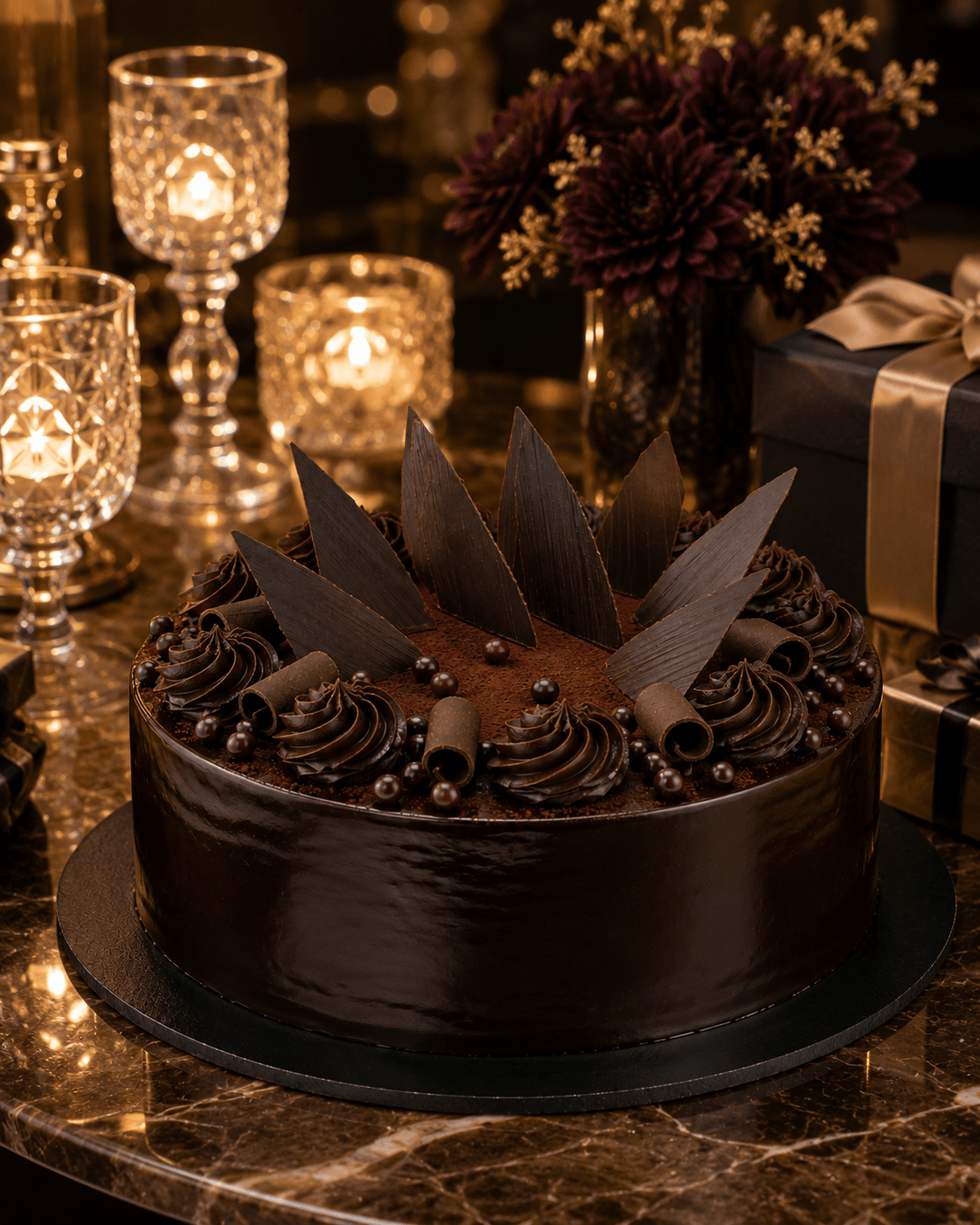 Midnight Chocolate Truffle Cake - Old School Truffle cake design