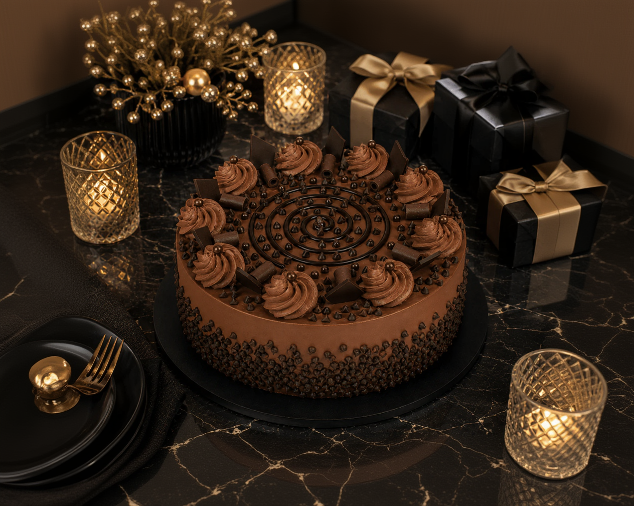 Chocolate Chips Delight Cake - Old School Truffle cake design