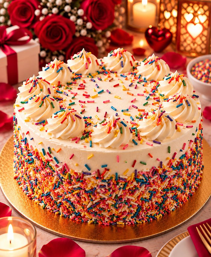Colorful Sprinkle Birthday Cake - Old School Truffle cake design