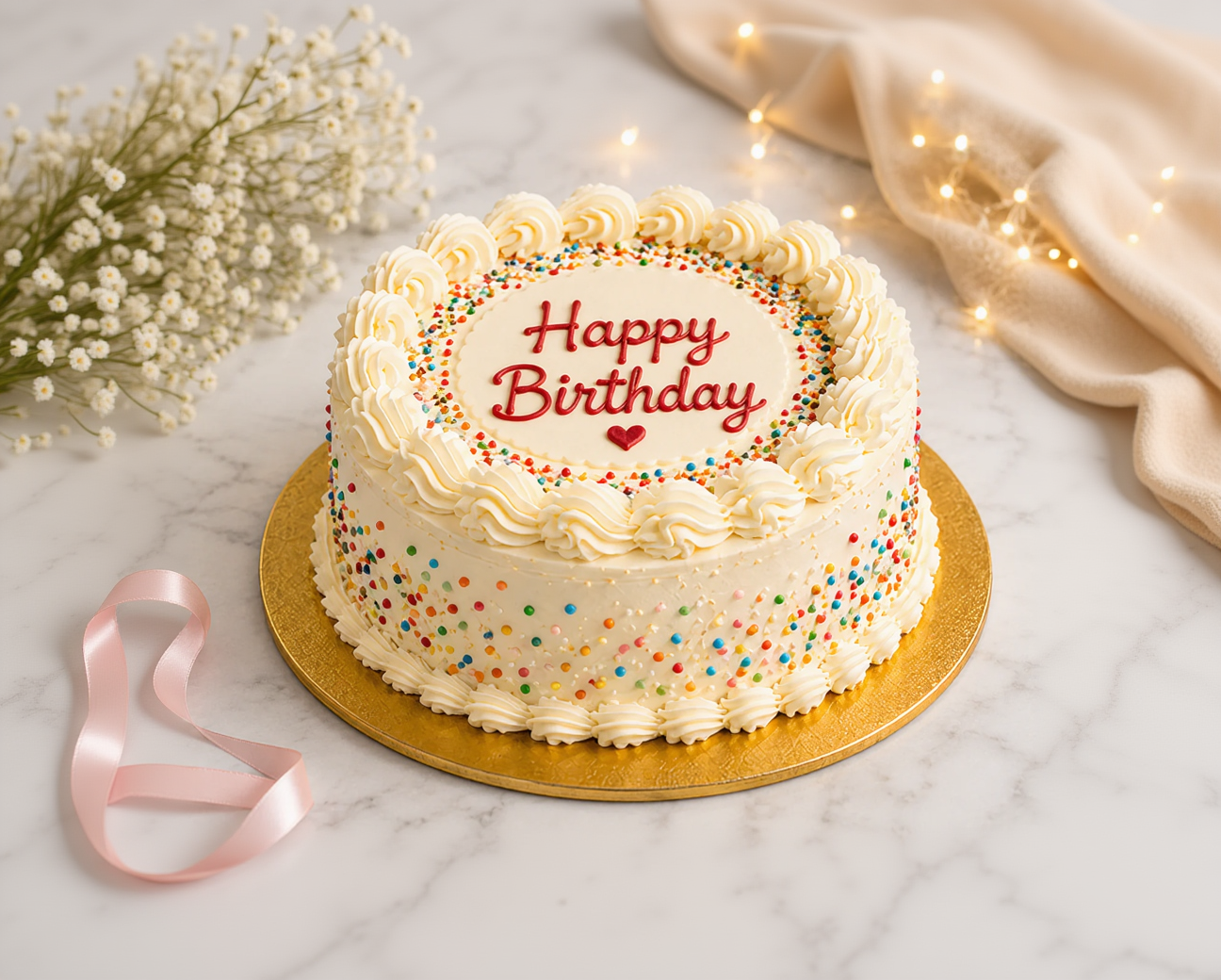 Classic Confetti Vanilla Celebration Cake - Old School Truffle cake design