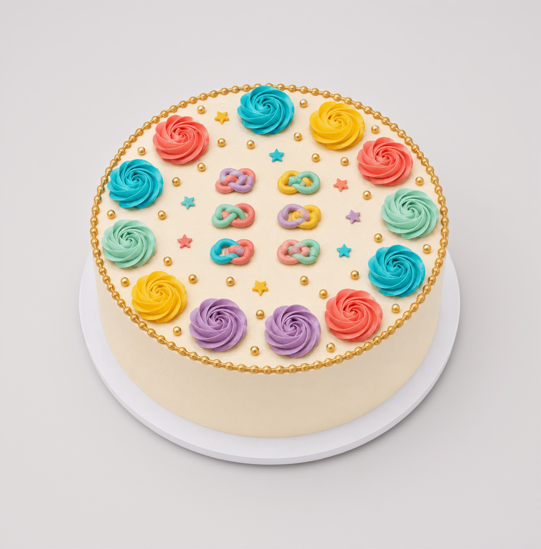 Friendship Celebration Cake - Old School Truffle cake design