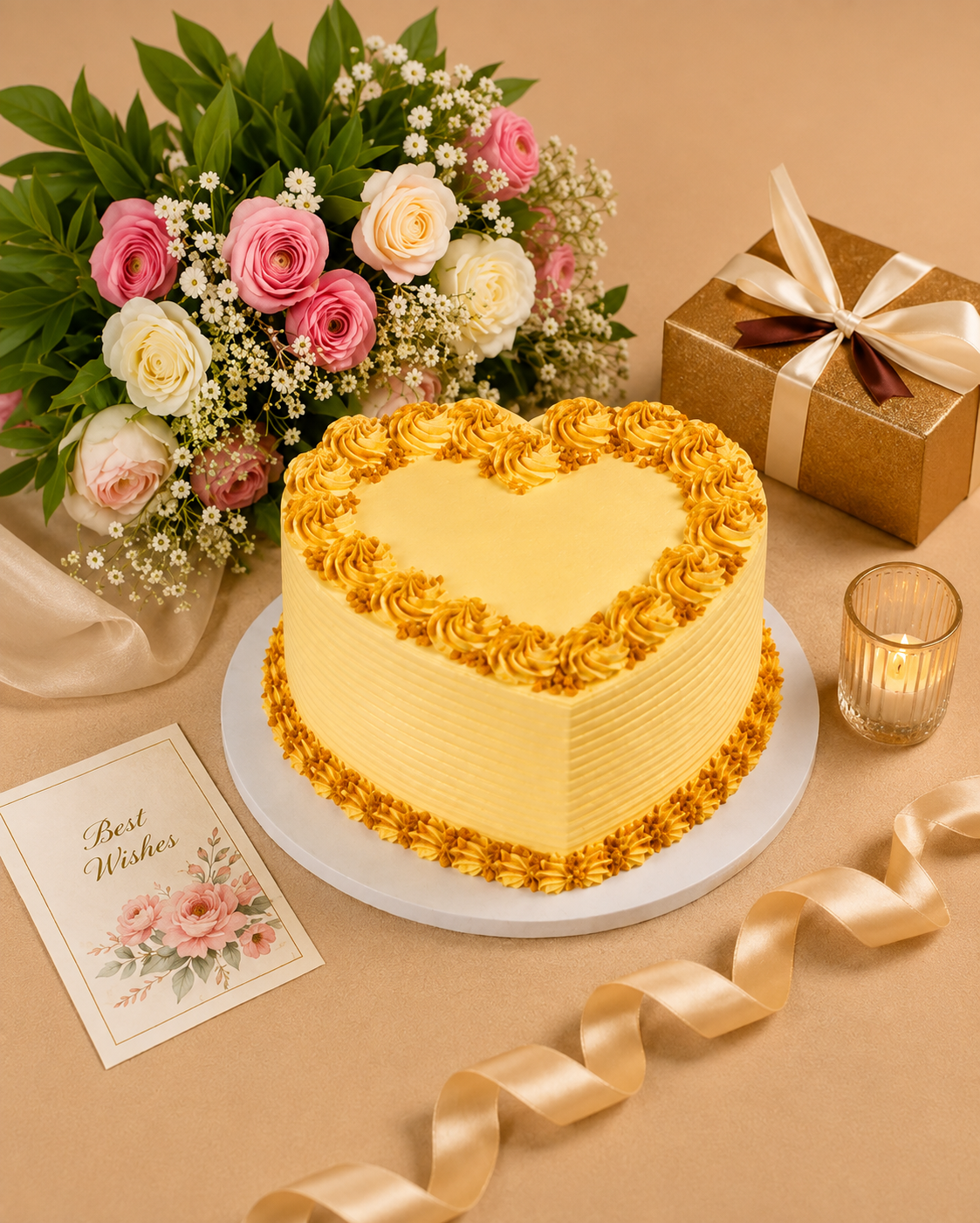 Butterscotch Bliss Cream Cake - Old School Truffle cake design