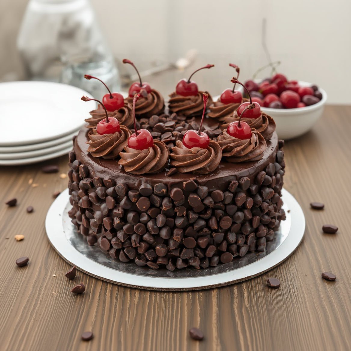 Cherry Chocolate Truffle Celebration Cake - Old School Truffle cake design