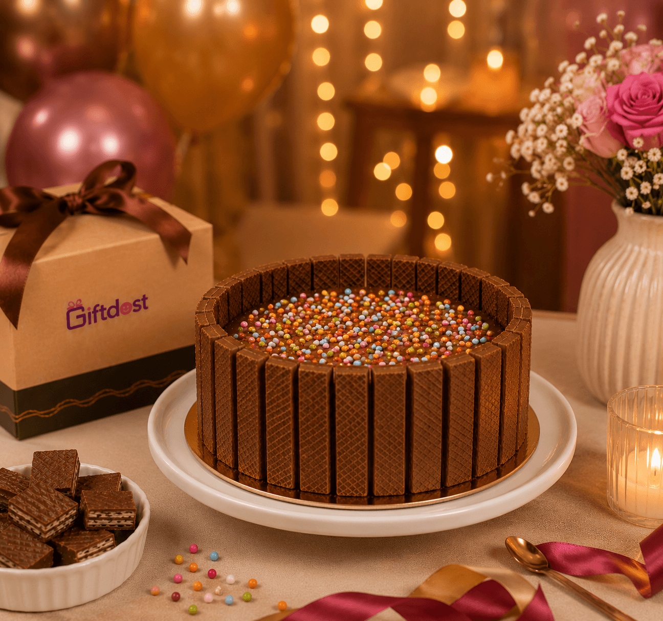 Crunchy Choco Wafer Delight Cake - Old School Truffle cake design